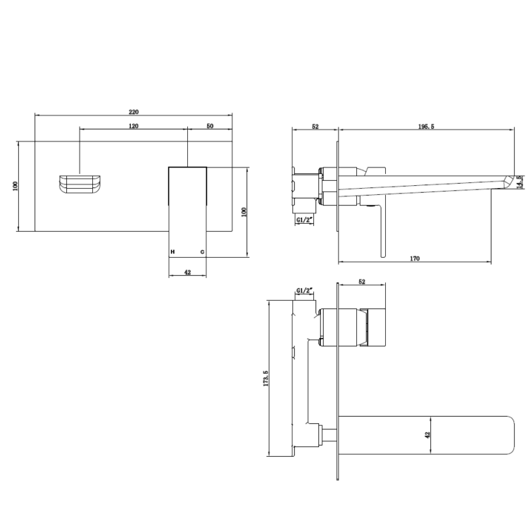 Chrome Tall basin tap and wall mounted bath filler tap pack - Zana