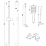 Black Single Outlet Thermostatic Mixer Shower Set with Hand Shower - Zana