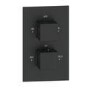 Black 2 Outlet Bath Mixer Shower Set with Wall Mounted 250mm Shower Head and Bath Spout - Zana