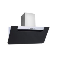 electriQ 90cm Angled Cooker Hood - Black and Steel