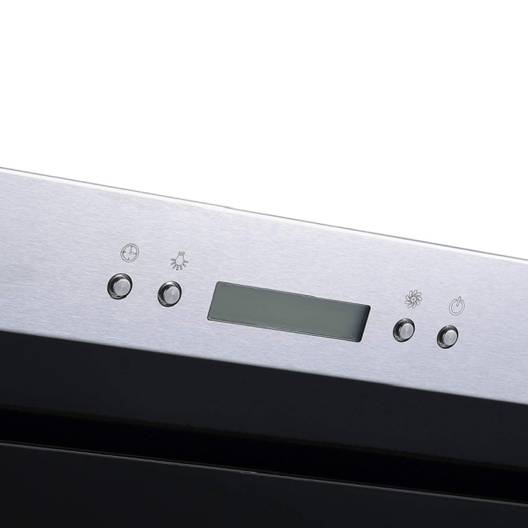electriQ 90cm Angled Cooker Hood - Black and Steel