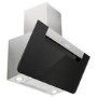 electriQ 90cm Angled Cooker Hood - Black and Steel