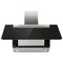 electriQ 90cm Angled Cooker Hood - Black and Steel