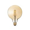 electriQ Smart Filament Bulb Large Round E27 Amber 5w - 3 Pack