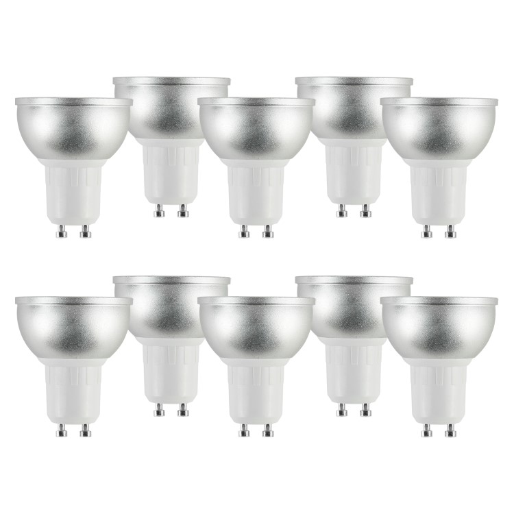 electriQ Smart dimmable colour Wifi Bulb with GU10 short spotlight fitting - Alexa & Google Home compatible - 10 Pack