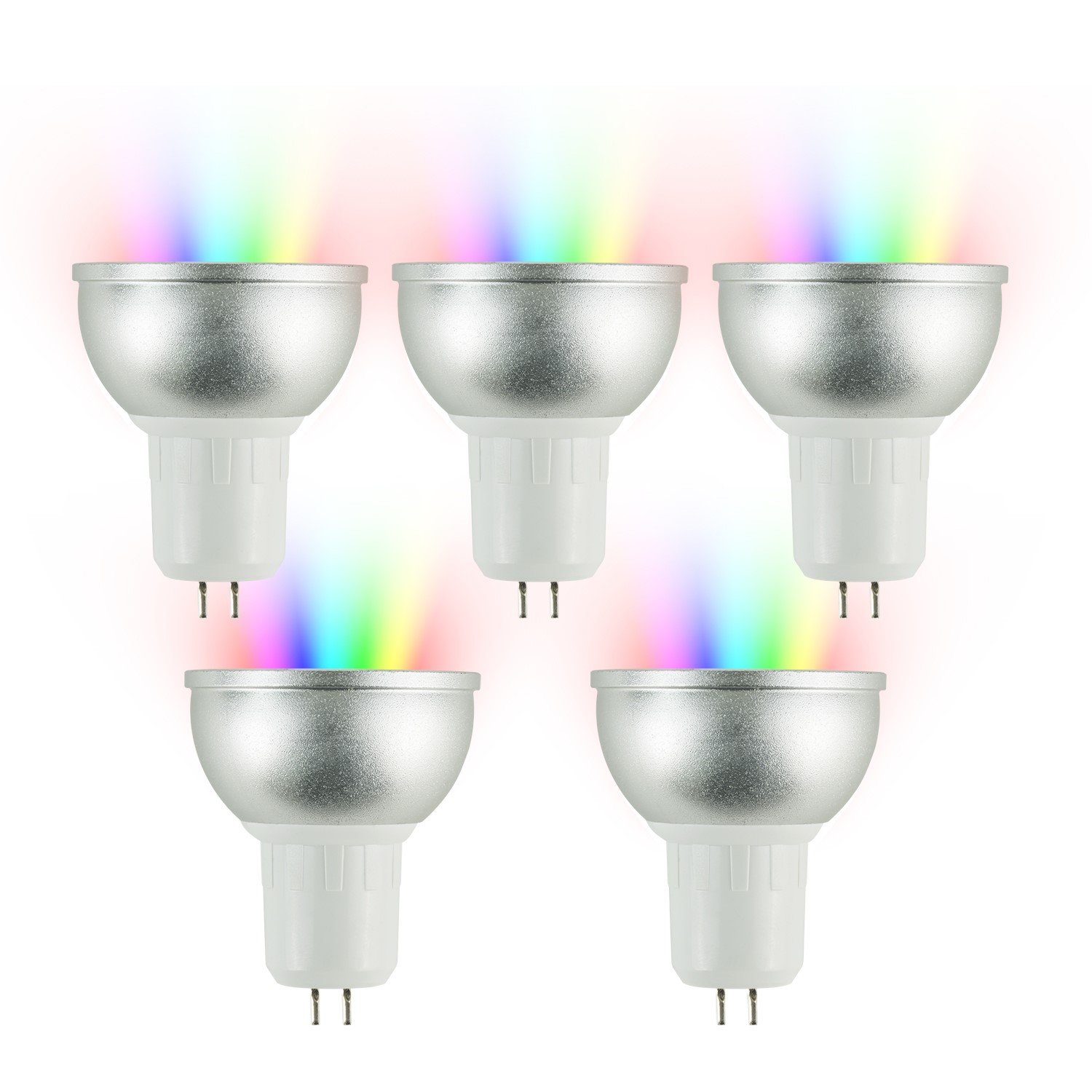 electriQ Smart dimmable colour Wifi Bulb with MR16 short spotlight fitting - 5 Pack