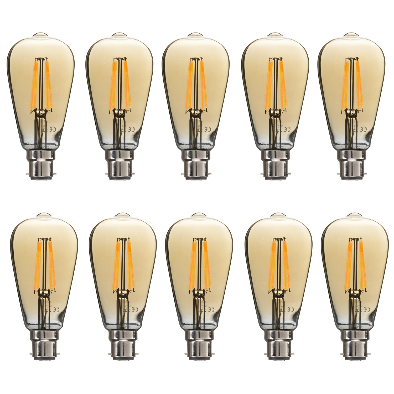 electriQ Smart dimmable Wifi filament bulb with B22 bayonet fitting - 10 Pack