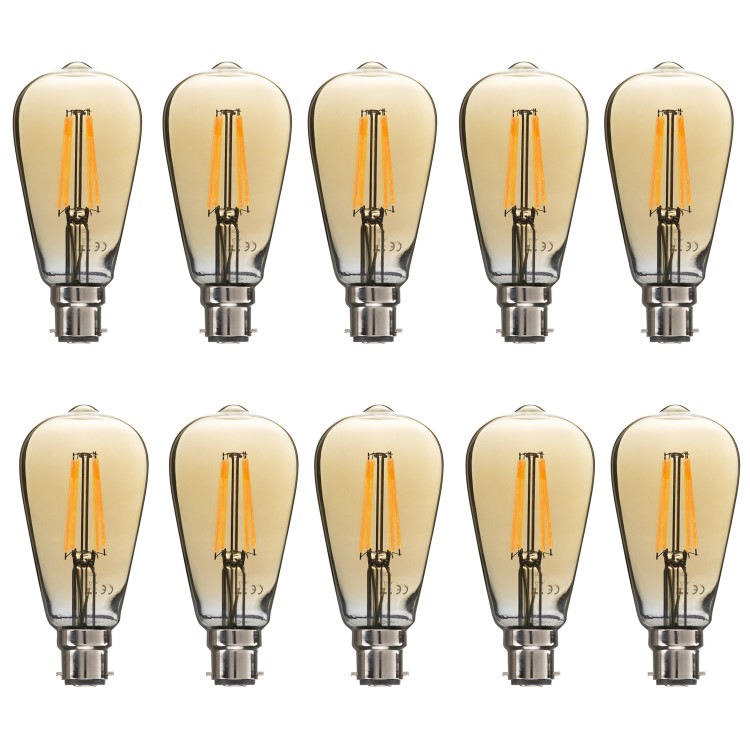 electriQ Smart dimmable Wifi filament bulb with B22 bayonet fitting - 10 Pack