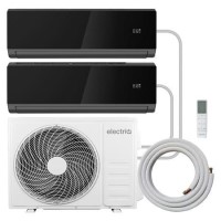 electriQ iQool Multi-Split 2 x 12000 BTU Split Air Conditioner with Heat Pump - Black and Full Installation Included