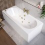 Double Ended Whirlpool Spa Bath with 6 Brushed Brass Whirlpool Jets 1700 x 750mm - Burford