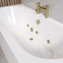 Double Ended Whirlpool Spa Bath with 6 Brushed Brass Whirlpool Jets 1700 x 750mm - Burford