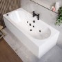 Double Ended Whirlpool Spa Bath with 6 Matt Black Whirlpool Jets 1700 x 750mm - Burford