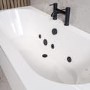 Double Ended Whirlpool Spa Bath with 6 Matt Black Whirlpool Jets 1700 x 750mm - Burford