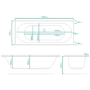 Double Ended Whirlpool Spa Bath with 6 Matt Black Whirlpool Jets 1700 x 750mm - Burford