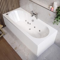 Double Ended Whirlpool Spa Bath with 8 Chrome Whirlpool Jets 1700 x 750mm - Burford