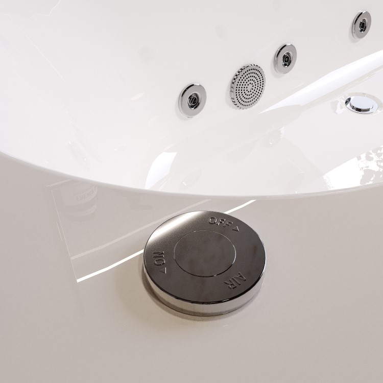 Double Ended Whirlpool Spa Bath with 8 Chrome Whirlpool Jets 1700 x 750mm - Burford