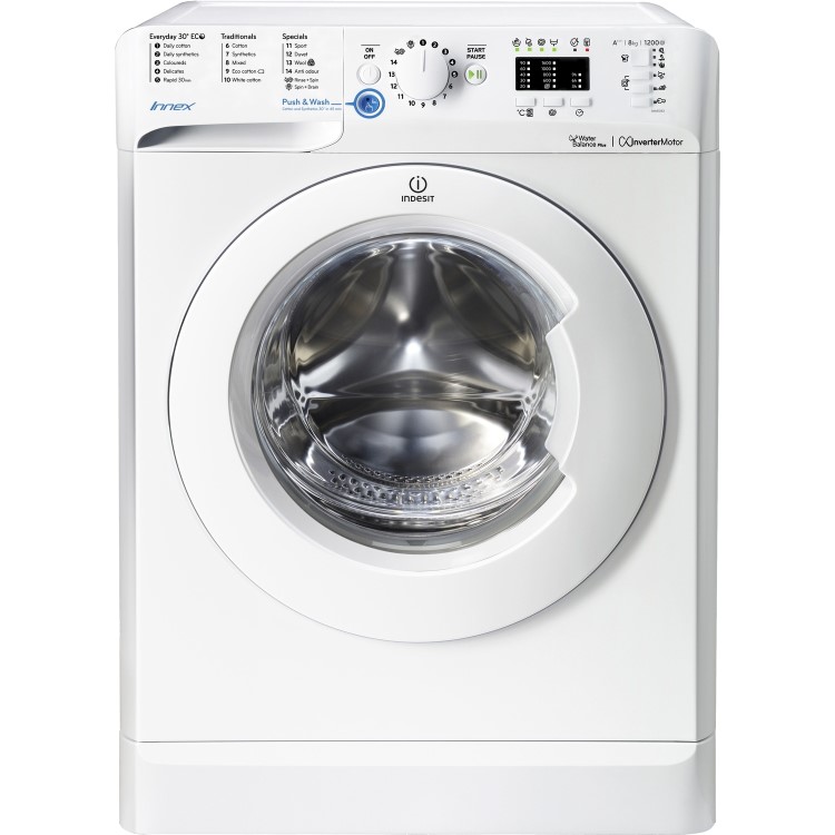 Indesit BWA81283XW Innex 8kg 1200rpm Freestanding Washing Machine White