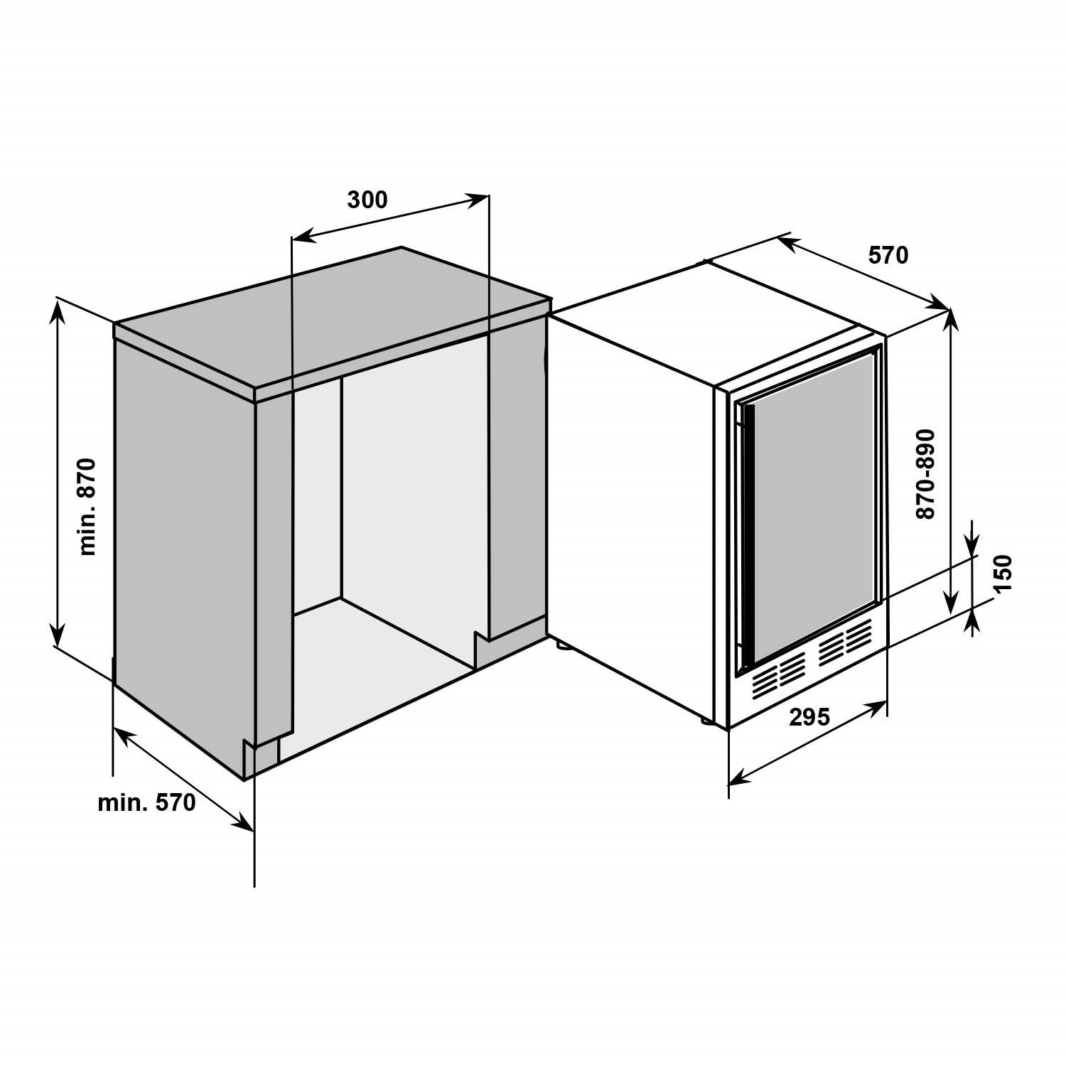 Baumatic BWC305SS 30cm 19 Bottle Electronic Wine Cooler With Builtin