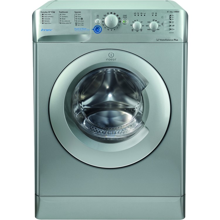 GRADE A1 - Indesit BWC61452S Innex 6kg 1400rpm Freestanding Washing Machine Silver