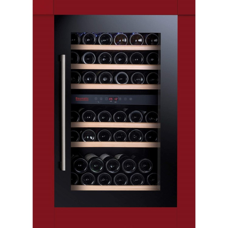 Baumatic BWC885BGL 41 Bottle Built-in Dual Temperature Electronic Wine Cabinet Black