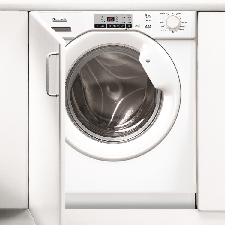 GRADE A1 - Baumatic BWDI1485D-80 8kg Wash 5kg Dry 1400rpm Integrated Washer Dryer