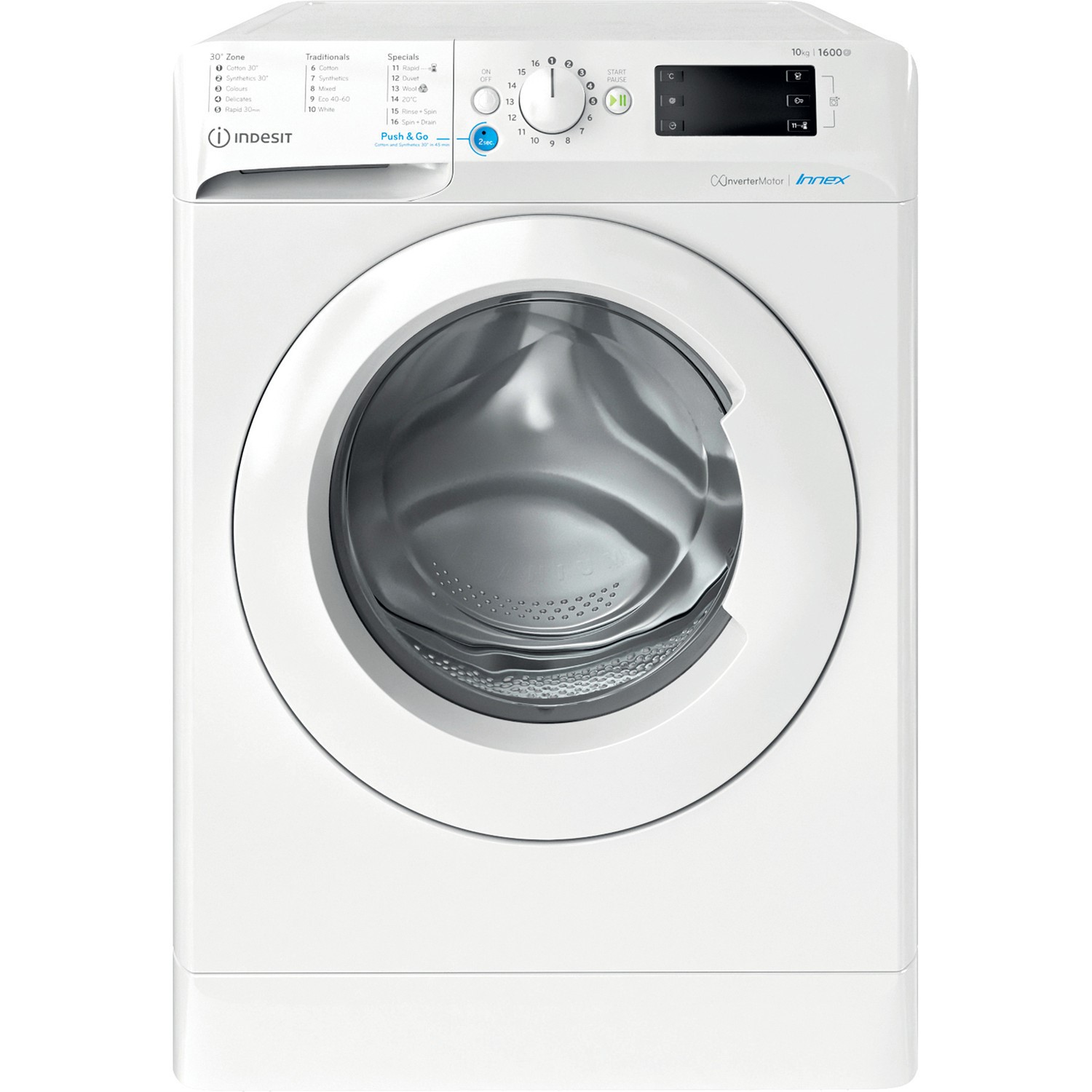 Refurbished Indesit BWE101683XWUKN Freestanding 10KG 1600 Spin Washing Machine White
