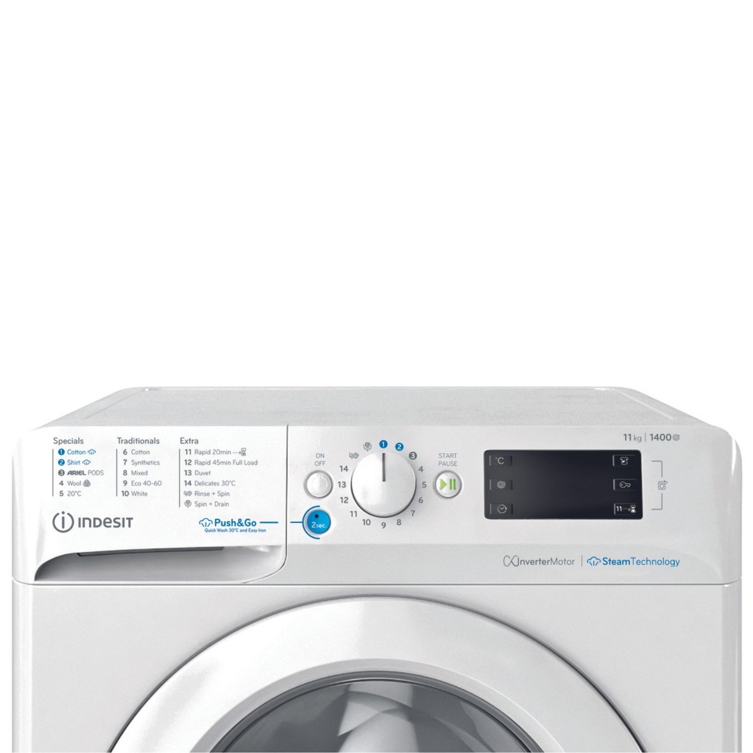 Indesit Push&Go 11kg 1400rpm Washing Machine - White BWE111496XWVUK ...