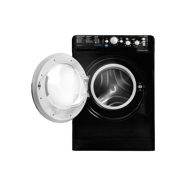 Refurbished Indesit BWE71452KUKN Freestanding 7KG 1400 Spin Washing Machine Black