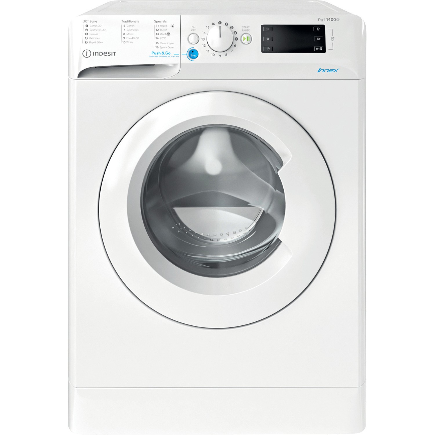 Refurbished Indesit BWE71452WUKN Freestanding 7KG 1400 Spin Washing Machine White