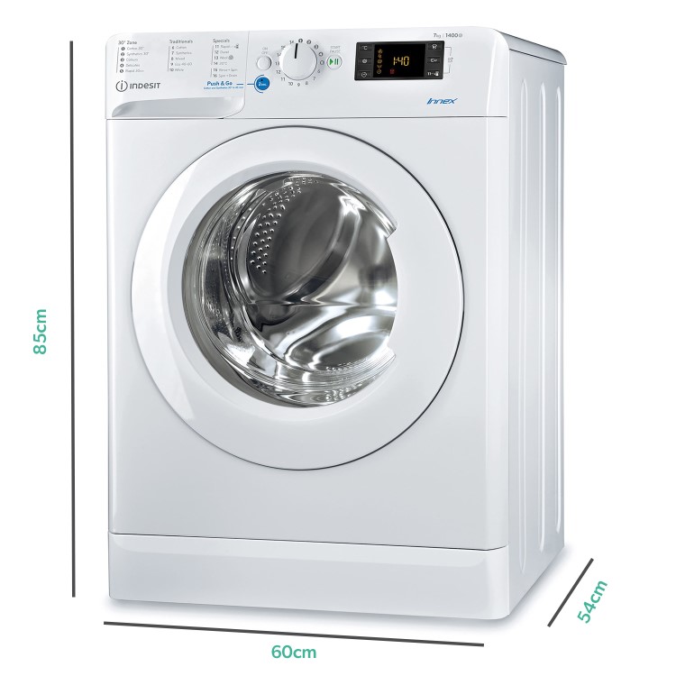 Refurbished Indesit Innex BWE71452WUKN Freestanding 7KG 1400 Spin Washing Machine White