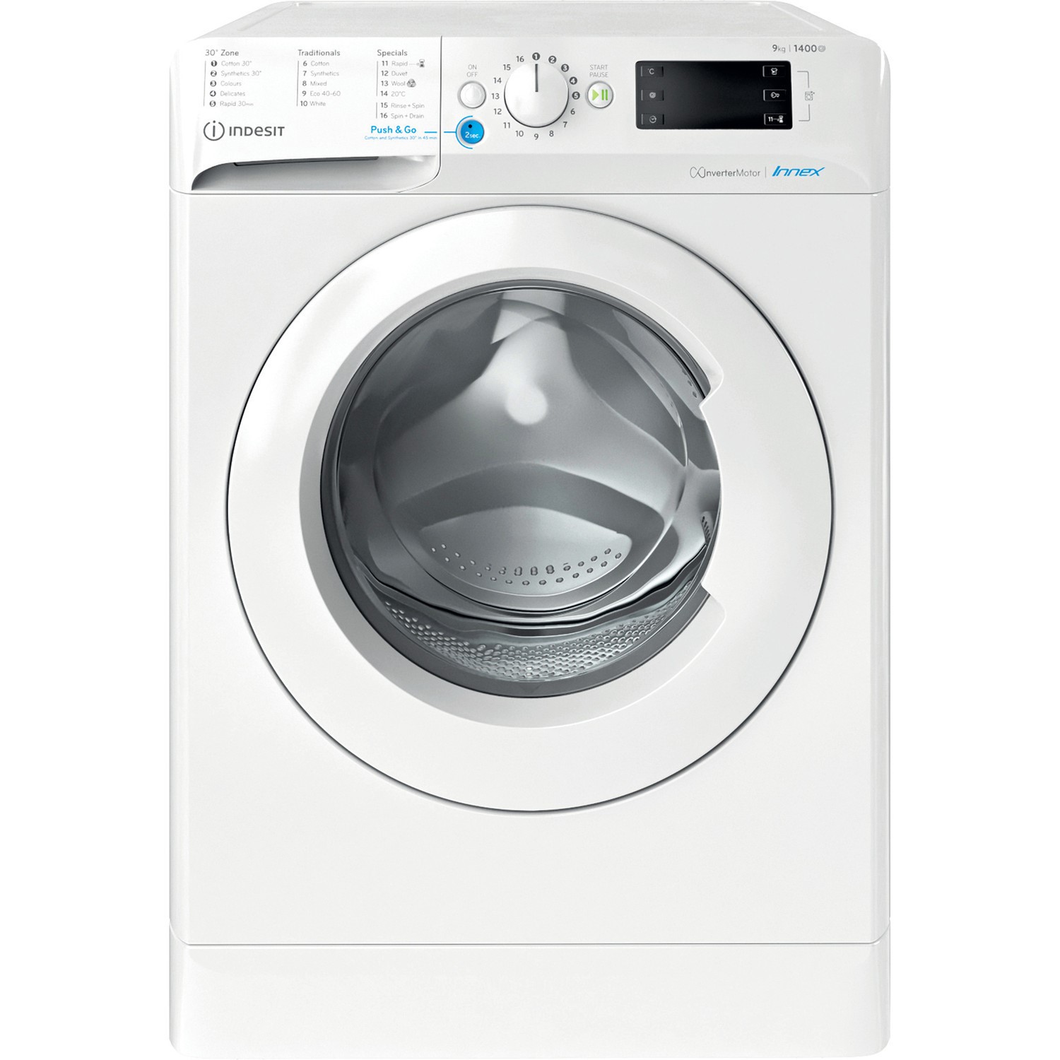 Refurbished Indesit Innex BWE91485XWUKN Freestanding 9KG 1400 Spin Washing Machine White