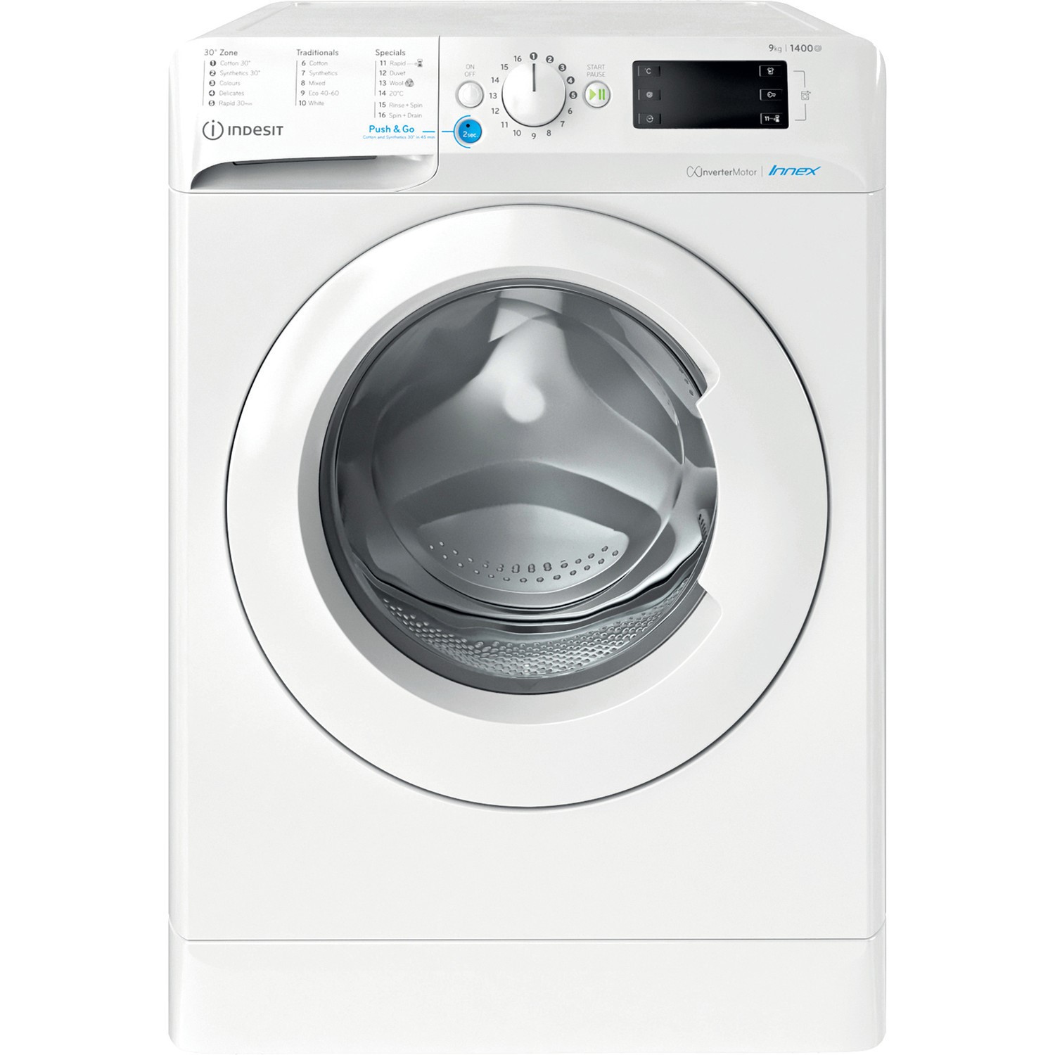 Indesit Innex 9kg 1400rpm Washing Machine - White BWE91496XWUKN
