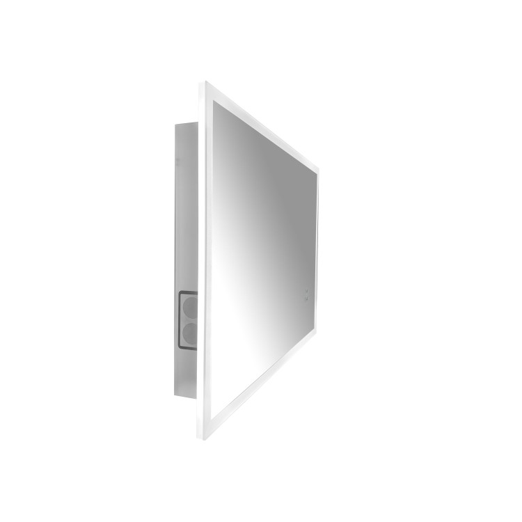 ONLY OPENED - Rectangular LED Bathroom Mirror with Bluetooth & Shaver Socket 1200 x 800mm - Divine