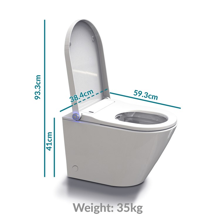 GRADE A1 - Back to Wall Bidet Toilet Combo- Built in Dryer & Spray-Purificare
