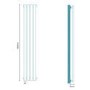 Vega 1800 x 300mm Single Flat Panel Chrome Vertical Radiator