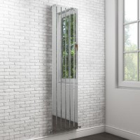 Vega Flat Single Panel Chrome Vertical Radiator - 1800 x 450mm 
