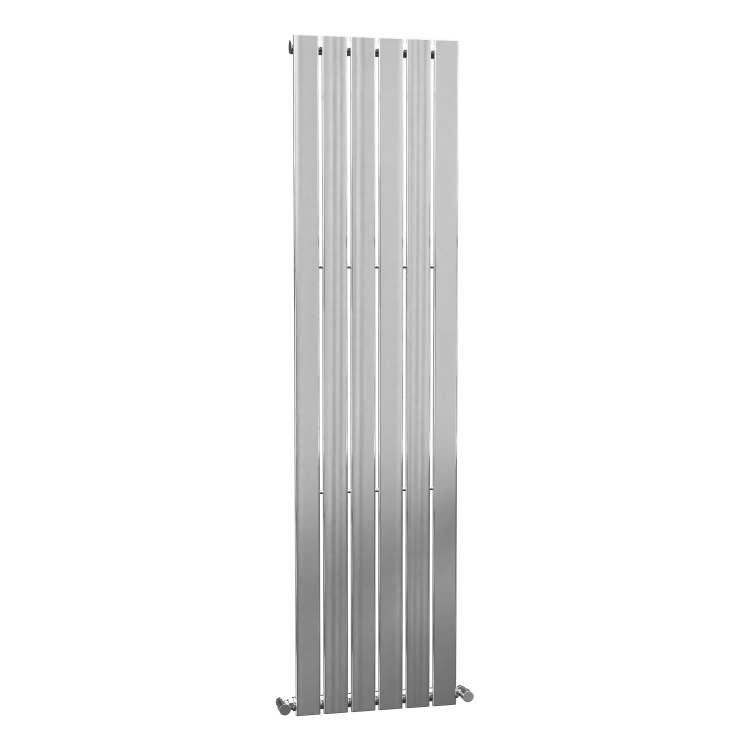 Vega Flat Single Panel Chrome Vertical Radiator - 1800 x 450mm 