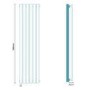 Vega Flat Single Panel Chrome Vertical Radiator - 1800 x 450mm 