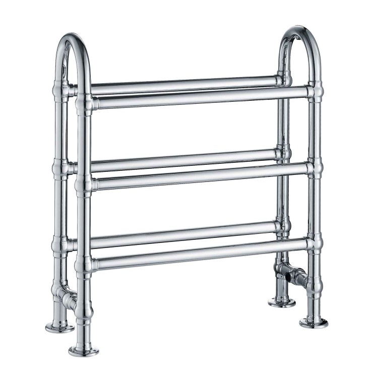 Camden Floorstanding Traditional Heated Double Towel Rail - 778 x 683mm