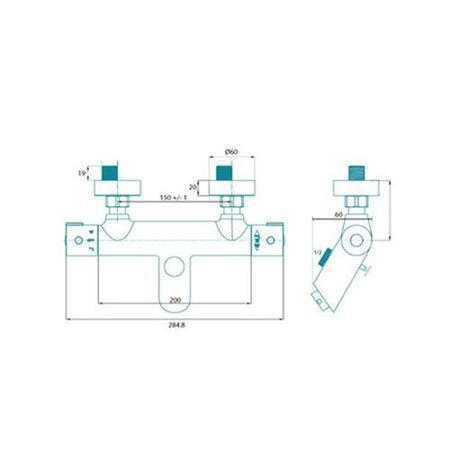 Deluxe Wall Mounted Bath Shower Mixer - Peru Range