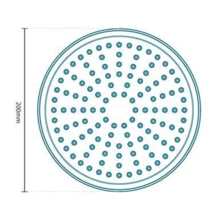 Round 200mm Rain Shower Head & Wall Arm