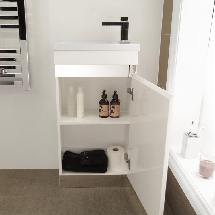 420mm Vanity Basin Unit - White Single Door Unit - Vigo Range