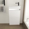 420mm Vanity Basin Unit - White Single Door Unit - Vigo Range