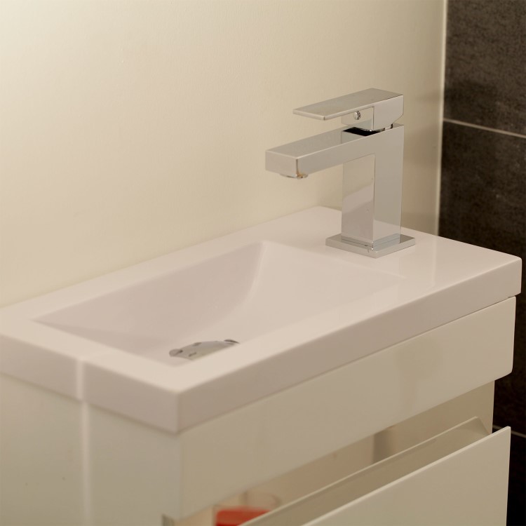 420mm Vanity Basin Unit - White Single Door Unit - Vigo Range
