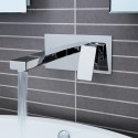 BeBa_10720 Wall Mounted Chrome Basin Mixer Tap - Cube
