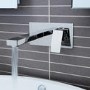 Chrome Wall Mounted Bath and Wall Mounted Basin Tap Set - Cube