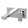 Chrome Wall Mounted Bath and Wall Mounted Basin Tap Set - Cube