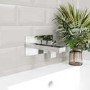 Chrome Wall Mounted Bath and Wall Mounted Basin Tap Set - Cube