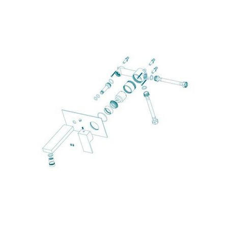 GRADE A2 - Wall Mounted Chrome Basin Mixer Tap - Cube