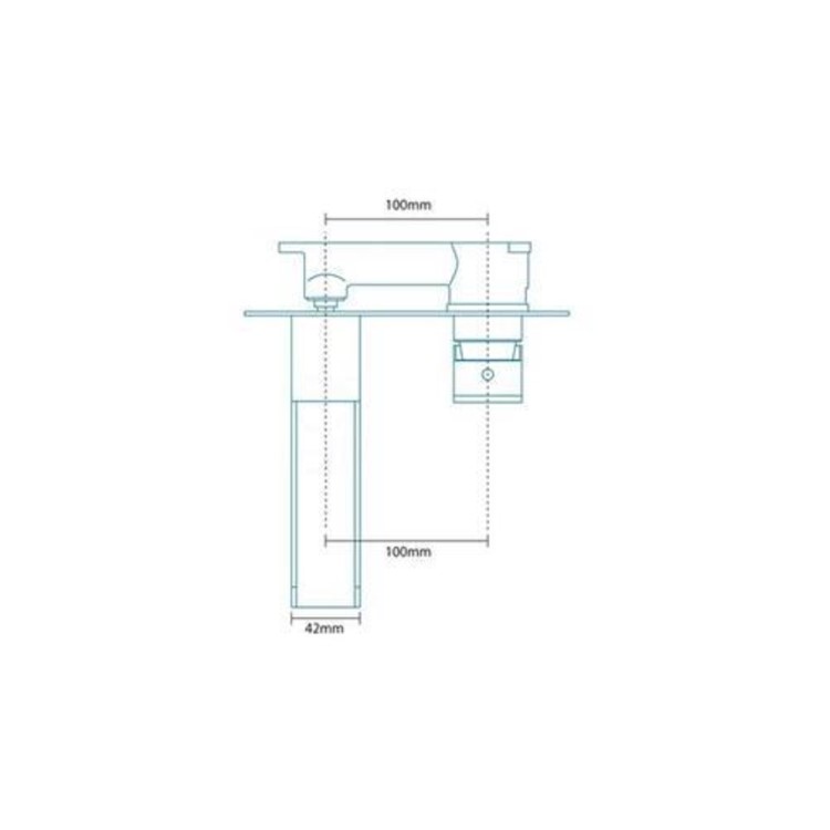 Wall Mounted Chrome Mono Waterfall Basin Mixer Tap - Tabor
